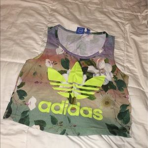 Adidas floral crop top